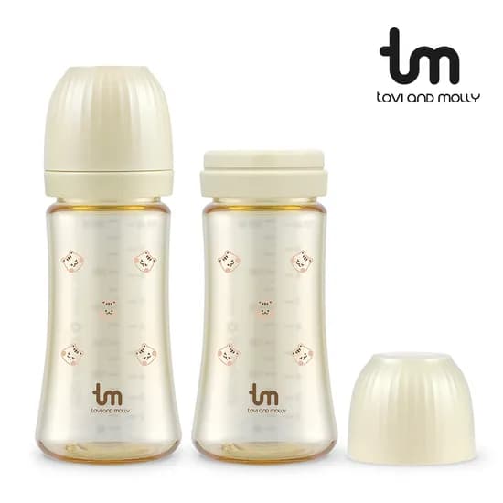 토비앤몰리 X 돗투돗 PPSU 아기 배앓이 방지 젖병 280ml 돗람이 바닐라 2개