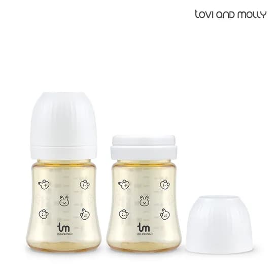 토비앤몰리 X 돗투돗 PPSU 아기 배앓이 방지 젖병 180ml 돗바니 화이트 4개