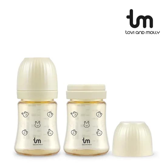 토비앤몰리 X 돗투돗 PPSU 아기 배앓이 방지 젖병 180ml 돗바니 바닐라 2개