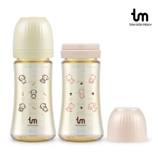 토비앤몰리 PPSU 젖병 -젖꼭지 미포함/ 더블하트 모윰 베베그로우 호환 280ml, 토비몰리, 4개