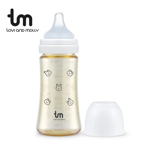 토비앤몰리 X 돗투돗 PPSU 아기 배앓이 방지 젖병 젖꼭지 포함 280ml 돗바니 화이트 1개