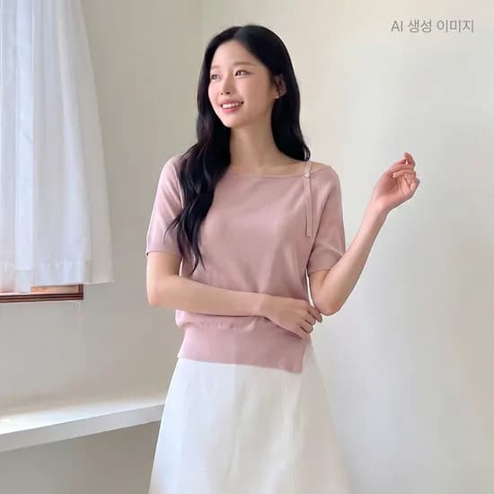 로엠 오프숄더 반팔 풀오버 RMKAG38R11