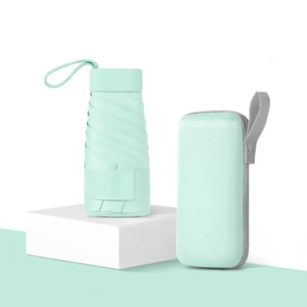 초경량 암막 우양산 미니 양산 자외선차단 휴대용 접이식 우산 민트(케이스 O)