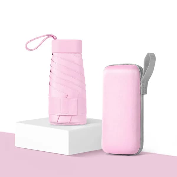 초경량 암막 우양산 미니 양산 자외선차단 휴대용 접이식 우산 핑크(케이스 O)