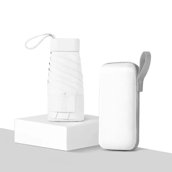 초경량 암막 우양산 미니 양산 자외선차단 휴대용 접이식 우산 화이트(케이스 O)