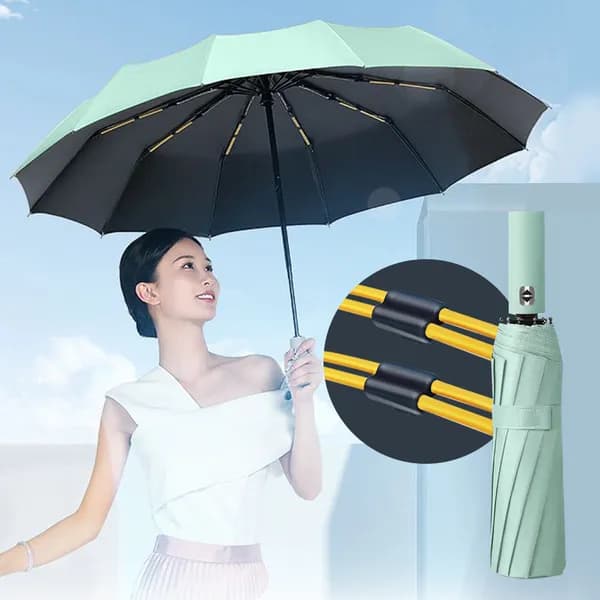 튼튼한 3단 자동 우산 카본살대 미니 사이즈 양산 경량 우양산 민트