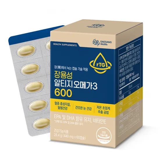 웰라이프 장용성 알티지 오메가3 600 60캡슐, 1개