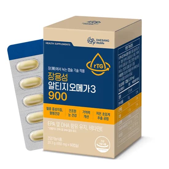 웰라이프 장용성 알티지 오메가3 900 60캡슐, 1개