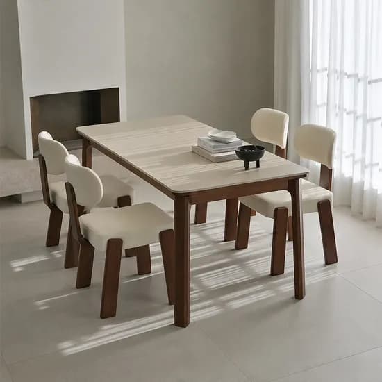 로포텐 더미 원목 4인용 포세린 세라믹식탁 세트 식탁+의자4 1400