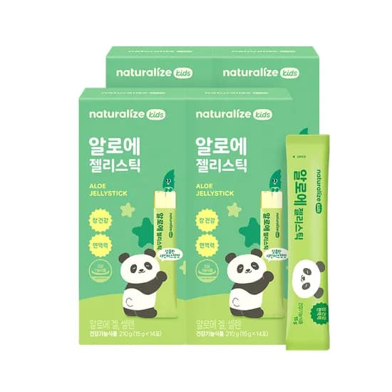 네추럴라이즈 키즈 알로에 젤리스틱 샤인머스캣맛 알로에겔 셀렌 14포, 4개