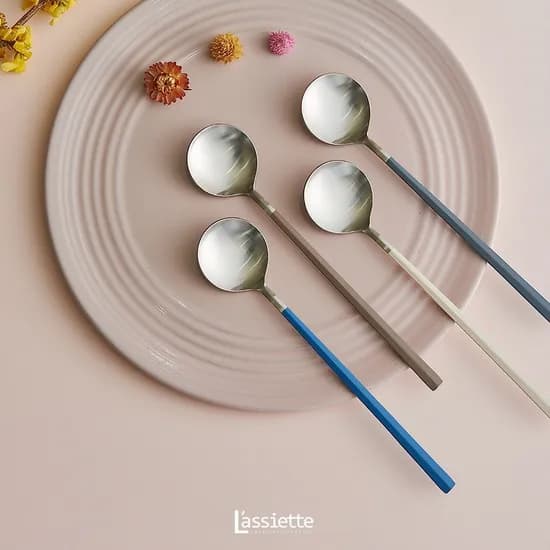 라씨에뜨 이브로 수저세트 신혼 한식 숟가락+젓가락, 마일드블루, 1세트