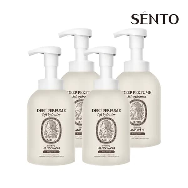센토 딥퍼퓸 포밍 대용량 핸드워시 베이비파우더향 510ml 4개