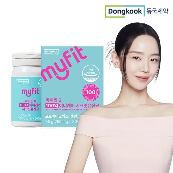 동국제약 마이핏B 시크릿유산균 여성 질 유래 100억 프로바이오틱스 30캡슐