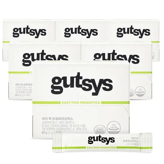 gutsys 것시스 이지 픽 유산균 프로바이오틱스 아연 비타민D 30포 6개 6개월분