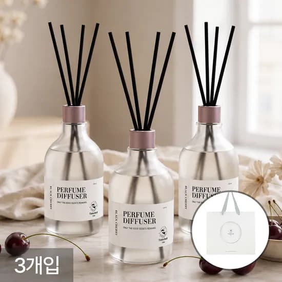 퍼퓸 디퓨저 실내방향제 대용량 집들이선물 인테리어 블랙체리 600ml 3개