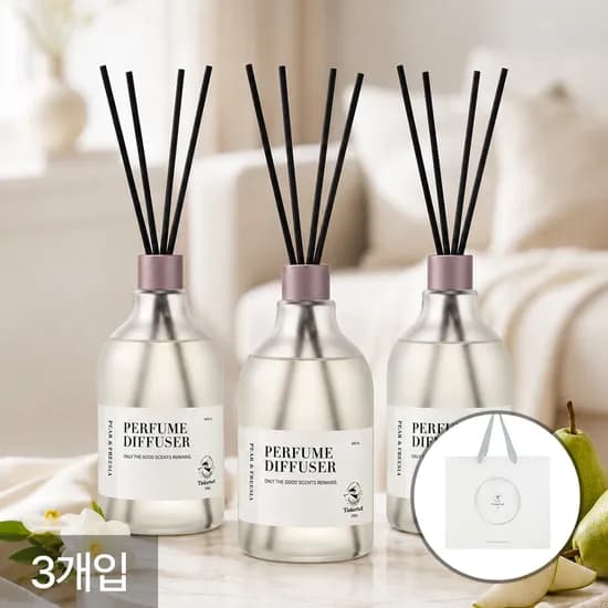 퍼퓸 디퓨저 실내방향제 대용량 집들이선물 인테리어 페어앤프리지아 600ml 3개