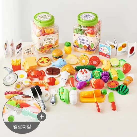 플레이맥스 과일자르기 음식자르기 멜로디칼 소꿉놀이 장난감 세트