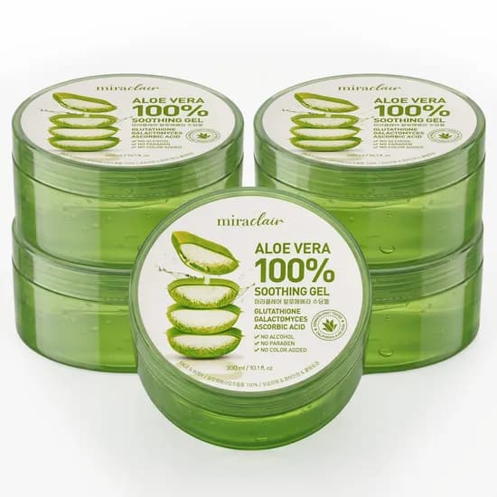 순도100% 촉촉 수분광채 무알콜 수딩젤 고보습 진정 쿨링겔 알로에베라 300ml 5개