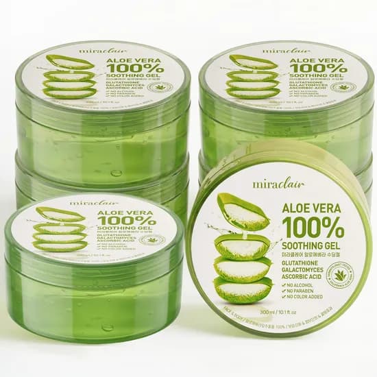 순도100% 촉촉 수분광채 무알콜 수딩젤 고보습 진정 쿨링겔 알로에베라 300ml 6개