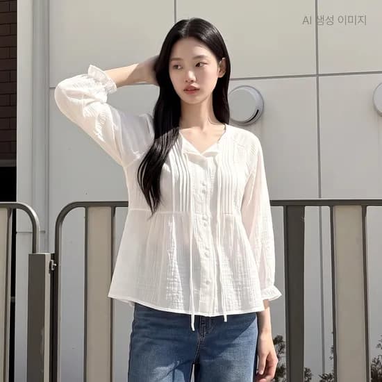 로엠 7부 루즈핏 블라우스 RMBLG38RT3 32,200원