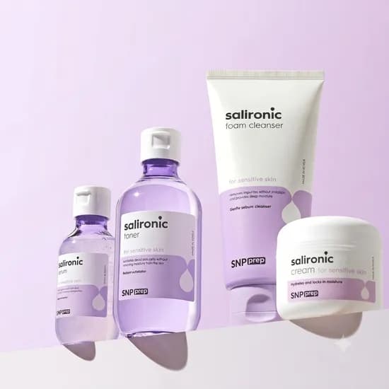 Snp  프렙 살리로닉 수분기초 4종세트 토너220ml+세럼110ml+크림55ml+폼클렌저 150ml