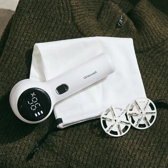 위즈웰 케어프로 보풀제거기 무선 LED 1800mAh 배터리 용량 세탁소 휴대용 6중날