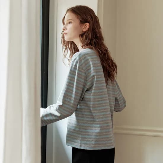 멀티 스트라이프 라운드 티셔츠 MULTI STRIPE ROUND T-SHIRT