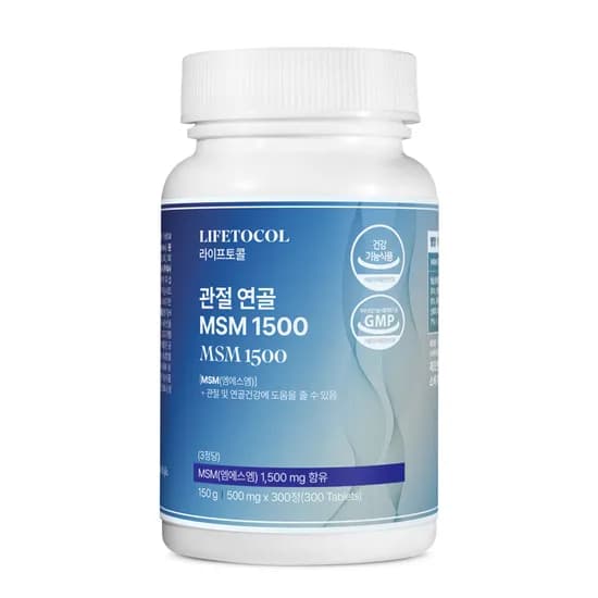 라이프토콜 관절 연골 MSM 영양제 1500 식이유황 무릎 300정, 1개