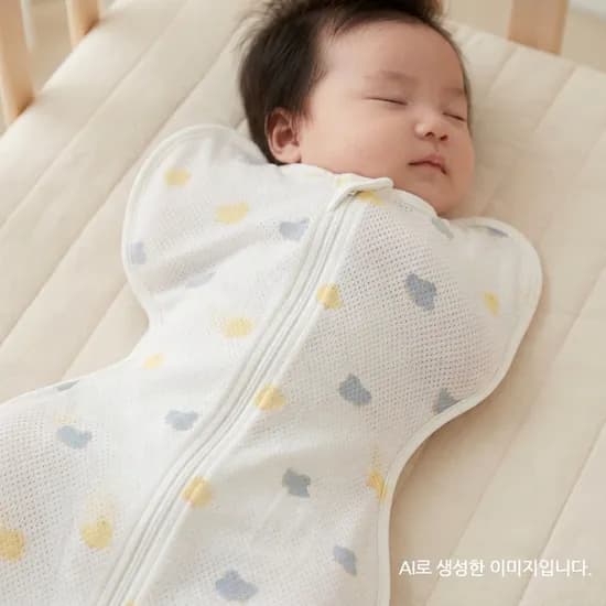 리틀그립 여름 메쉬 더블 지퍼 스와들 속싸개 오리 FREE