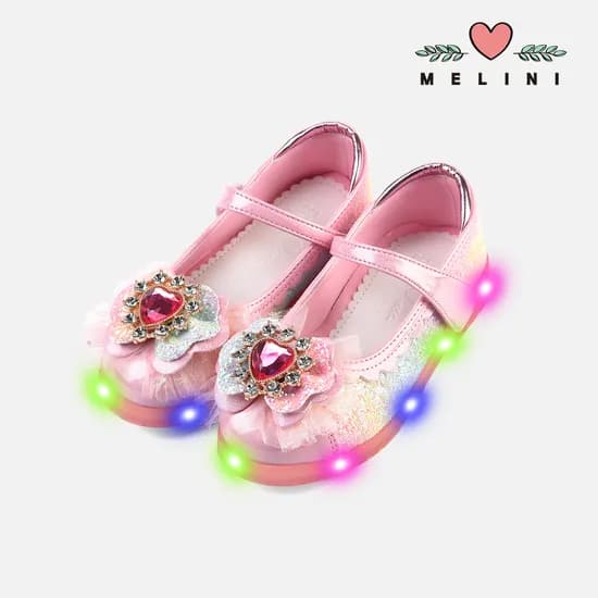 멜리니 여아슈즈 여아구두 알마 LED 레인보우핑크