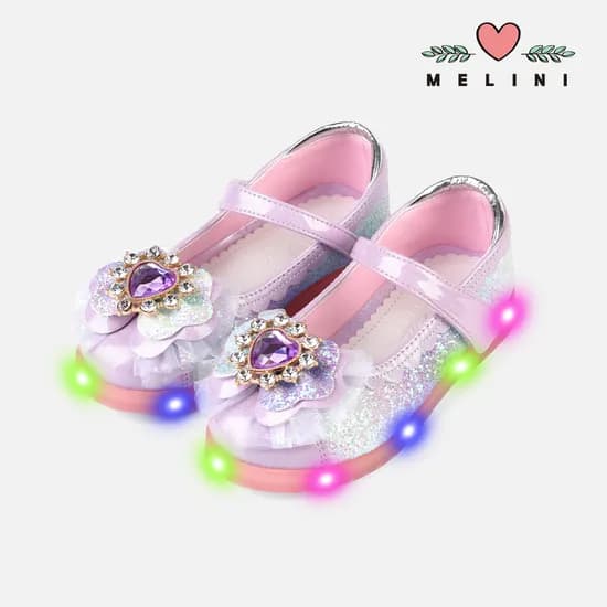 멜리니 여아슈즈 여아구두 알마 LED 레인보우퍼플