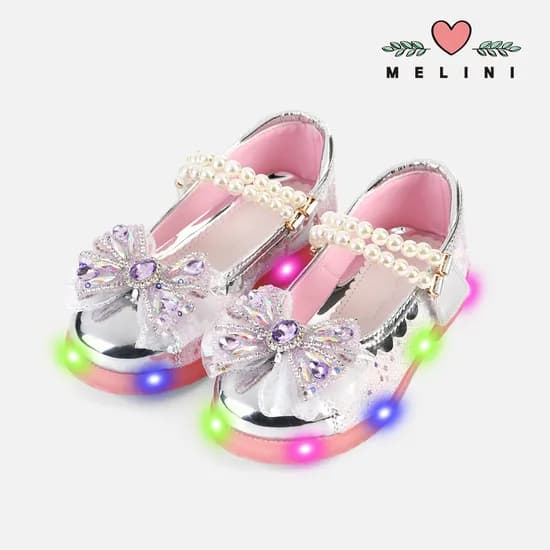 멜리니 여아슈즈 여아구두 루이즈 LED 샤인라벤더