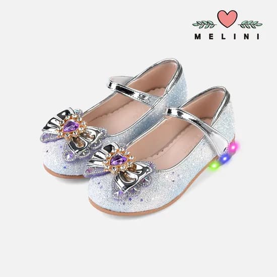 멜리니 여아슈즈 여아구두 이나야 LED힐 오로라실버