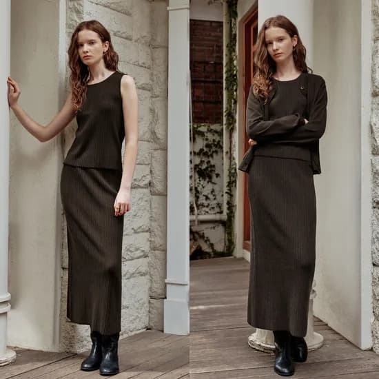 플로우 플리츠 슬리브리스 & 스커트 세트 FLOW PLEATS SLEEVELESS & SKIRT SET