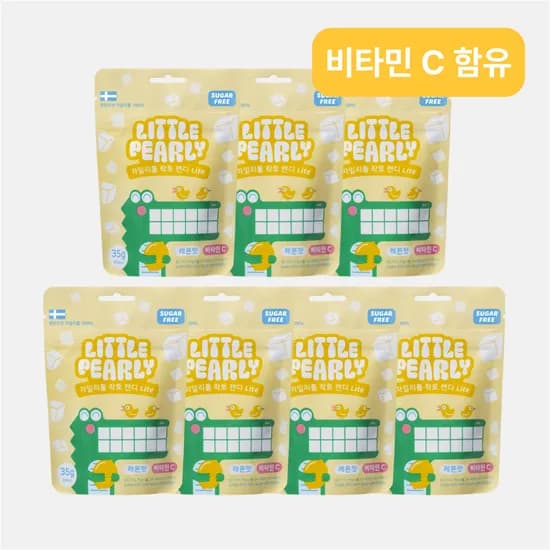 리틀펄리 유아 어린이 비타민 자일리톨 장유산균 무설탕 캔디 라이트 레몬, 35g, 7개