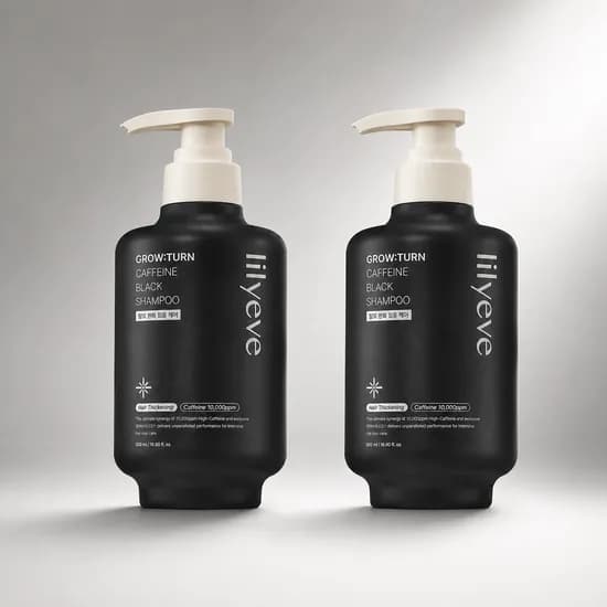 릴리이브 그로우턴 카페인 블랙 샴푸 500ml 2개