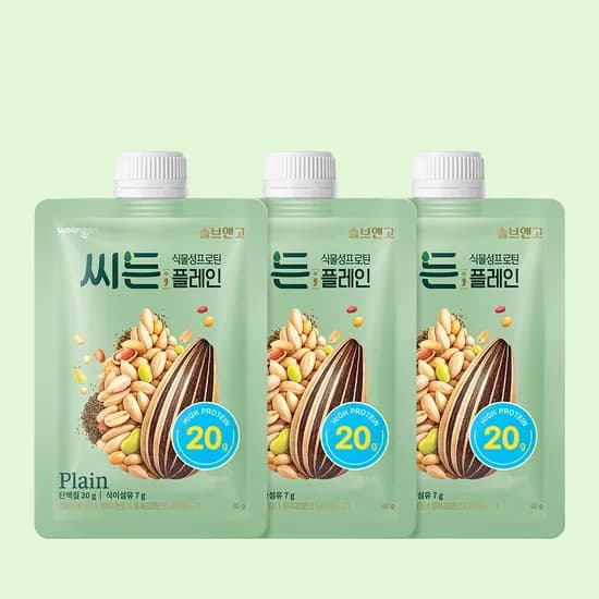 솔브앤고 씨든 식물성 프로틴 플레인 40g 3개