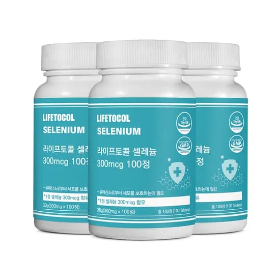 라이프토콜 셀레늄 영양제 300 셀렌 고함량 SELENIUM 100정 3개