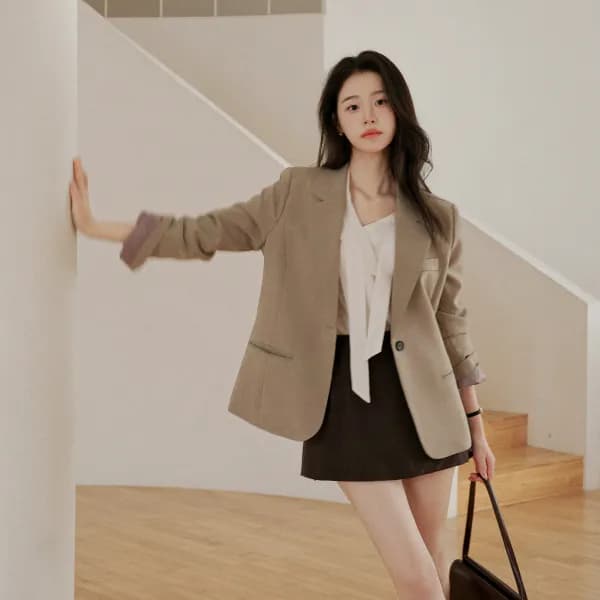 클래식 테일러드 링클프리 원버튼 자켓 jk3103 68,800원