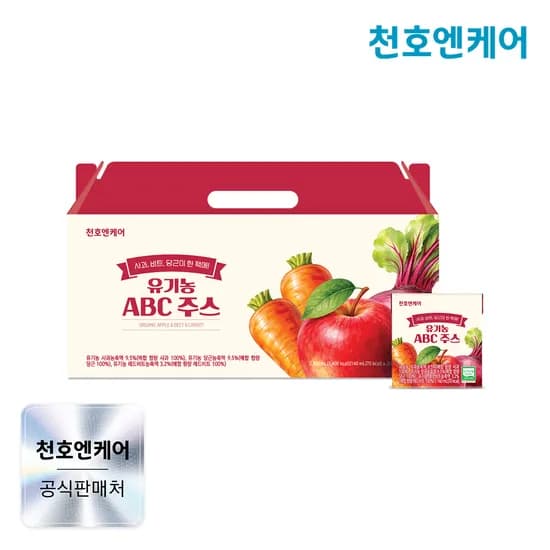 천호엔케어 100% 유기농 사과 당근 비트 담은 ABC주스 140ml 20개입