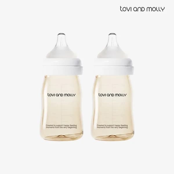 토비앤몰리 PPSU 신생아 배앓이 방지 아기 젖병 180ml 2개 베이직(화이트)