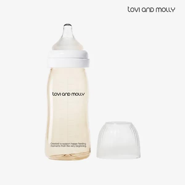 토비앤몰리 PPSU 신생아 배앓이 방지 아기 젖병 (젖꼭지 포함) 280ml 베이직(화이트)