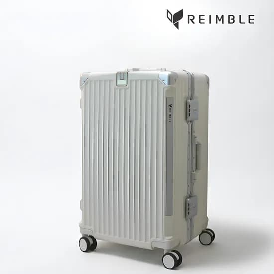 렉탱글 여행용 캐리어 튼튼한 PC 대형 수하물 트렁크 68cm 24인치 Soft White