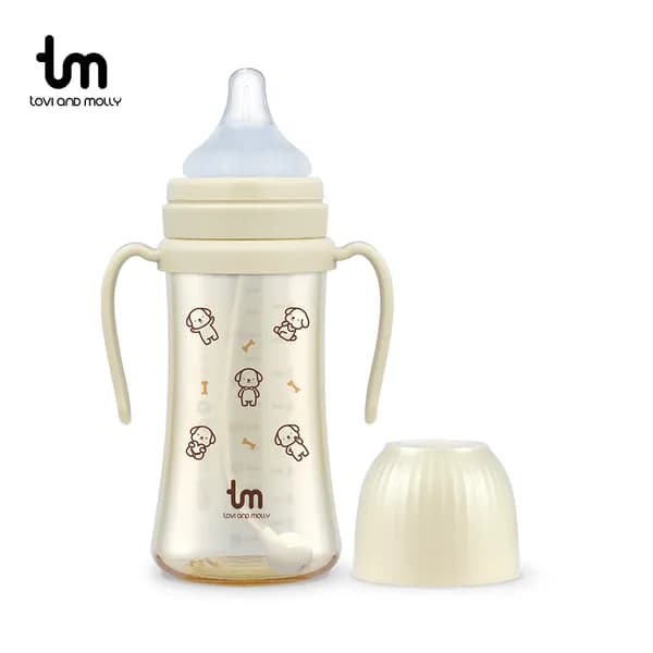 토비앤몰리 PPSU 빨대젖병 자기주도 셀프수유 젖병 280ml 토비(바닐라) 2개