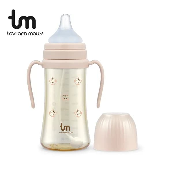 토비앤몰리 X 돗투돗 PPSU 빨대젖병 자기주도 셀프수유 젖병 280ml 돗람이 핑크 3개