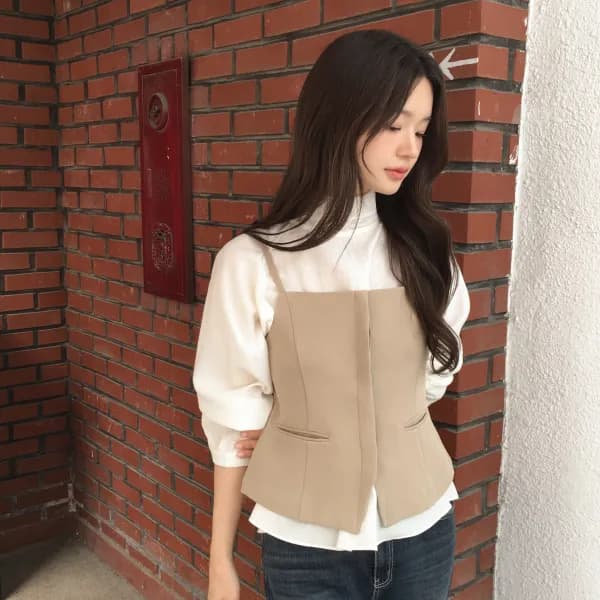 레이어드 뷔스티에 블라우스 bs8890