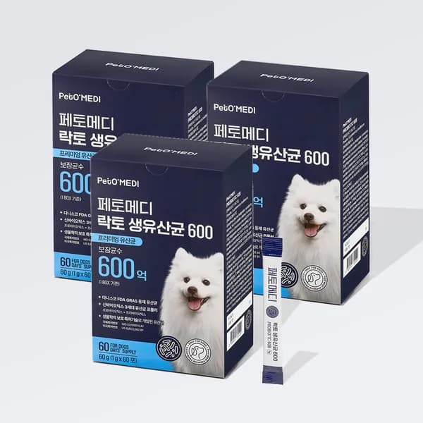 페토메디 강아지 면역력 장건강 락토 생 유산균 600 60포 3개