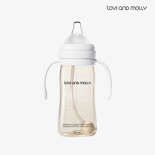 토비앤몰리 PPSU 빨대젖병 자기주도 셀프수유 젖병 280ml 베이직 화이트 1개