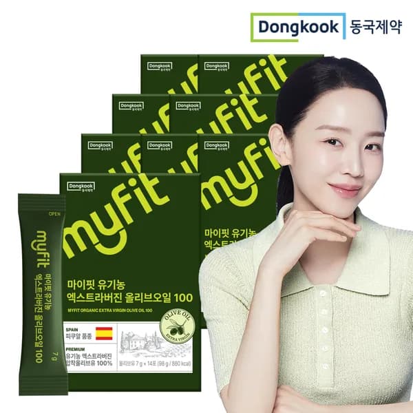 동국제약 마이핏 유기농 냉압착 엑스트라버진 올리브오일 100 스틱 스페인산 14포, 8개