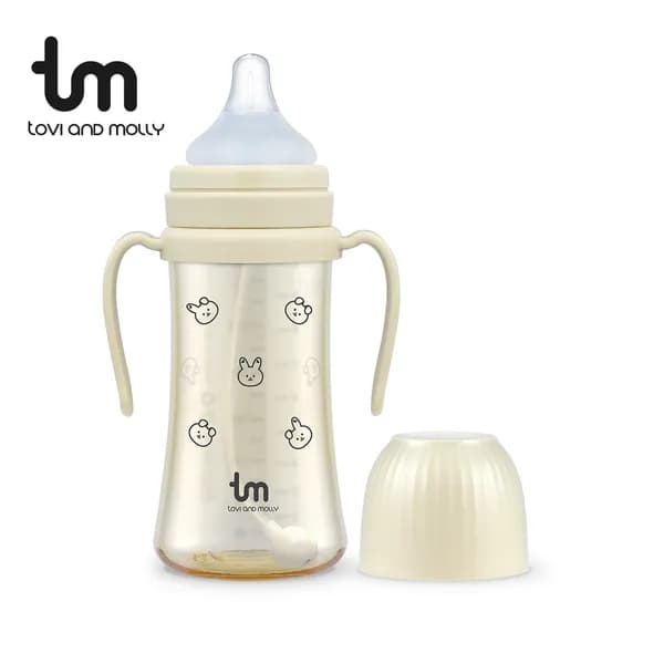 토비앤몰리 X 돗투돗 PPSU 빨대젖병 자기주도 셀프수유 젖병 280ml 돗바니(바닐라) 2개
